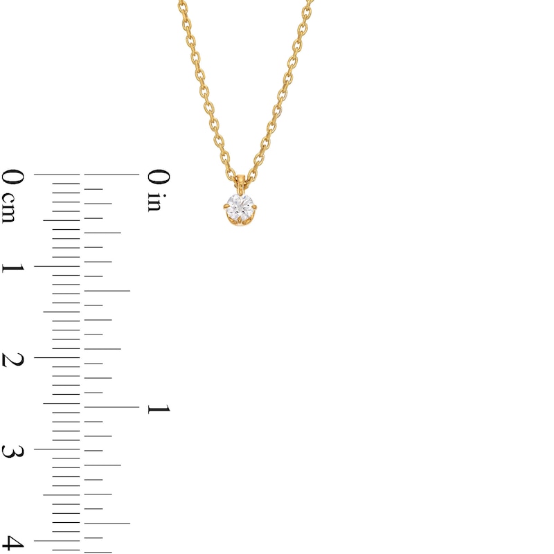 Main Image 4 of 0.10 CT. Diamond Solitaire Pendant in 14K Gold (J/I2)