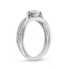 Canadian Certified Centre Diamond 0.58 CT. T.W. Bypass Frame Split Shank Engagement Ring in 14K White Gold (I/I2)