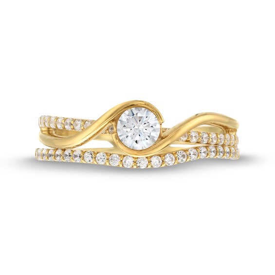 0.62 CT. Canadian Certified Diamond Bridal Set in 14K Gold (I/I2)