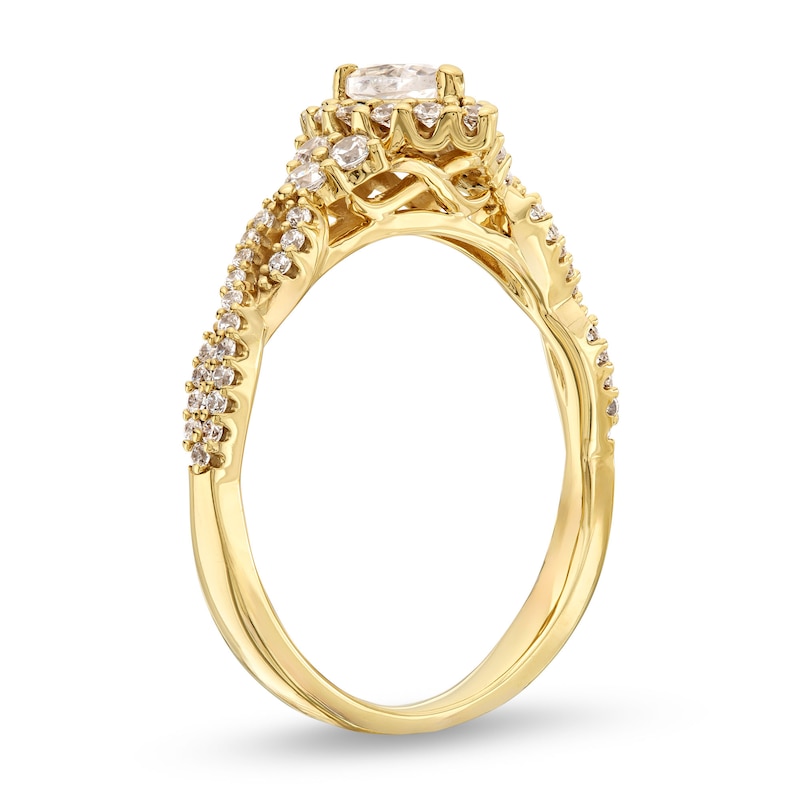 0.45 CT. T.W. Marquise Diamond Framed Twist Shank Engagement Ring in 10K Gold (I/I2)|Peoples Jewellers