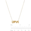 Thumbnail Image 2 of Textured "LOVE" Necklace in Solid 10K Gold