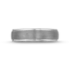 Men's 6.0mm Satin Textured Stepped Edge Comfort Fit Wedding Band in Tantalum