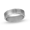 Thumbnail Image 0 of Men's 7.0mm Satin Textured Beveled Edge Comfort Fit Wedding Band in Tantalum