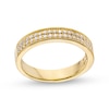 Thumbnail Image 0 of 0.30 CT. T.W. Certified Lab-Created Diamond Double Row Vintage-Style Band in 10K Gold (F/SI2)