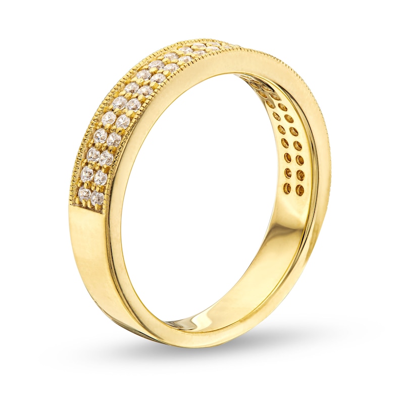 0.30 CT. T.W. Certified Lab-Created Diamond Double Row Vintage-Style Band in 10K Gold (F/SI2)|Peoples Jewellers