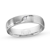 Thumbnail Image 0 of Men's 0.05 CT. Diamond Solitaire Satin Band in 10K White Gold