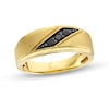 Men's 0.20 CT. T.W. Black Diamond Slanted Satin Band in 10K Gold