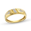 Thumbnail Image 0 of Men's 0.07 CT. T.W. Diamond Slanted Double Cross Band in 10K Gold