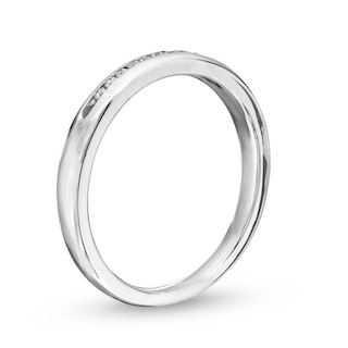 Men's 0.10 CT. T.W. Diamond Channel-Set Band in 14K White Gold