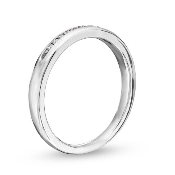 Men's 0.10 CT. T.W. Diamond Channel-Set Band in 14K White Gold