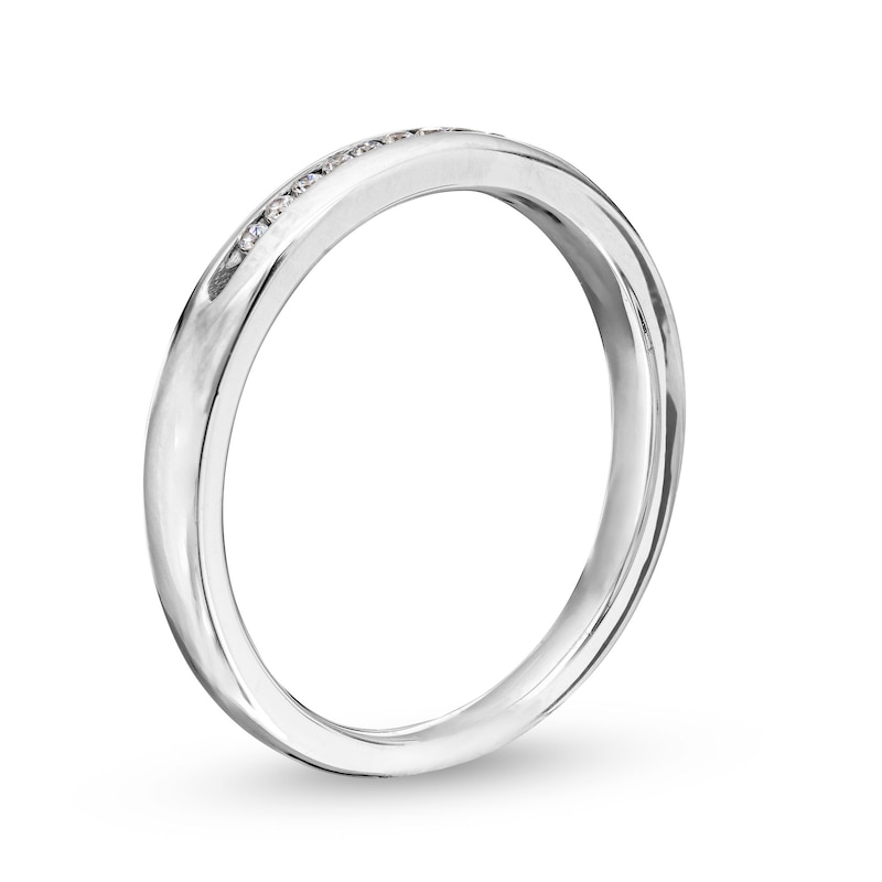 Men's 0.10 CT. T.W. Diamond Channel-Set Band in 14K White Gold