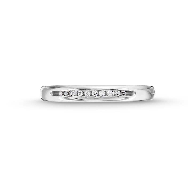 Men's 0.10 CT. T.W. Diamond Channel-Set Band in 14K White Gold