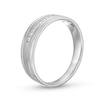 Men's 0.25 CT. T.W. Square-Cut Diamond Milgrain Edge Band in 10K White Gold