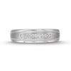 Men's 0.25 CT. T.W. Square-Cut Diamond Milgrain Edge Band in 10K White Gold