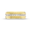 Men's 0.50 CT. T.W. Diamond Milgrain Edge Tread Pattern Band in 10K Gold