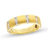 Thumbnail Image 0 of Men's 0.75 CT. T.W. Emerald-Cut Certified Lab-Created Diamond Linear Station Band in 10K Gold (F/SI2)