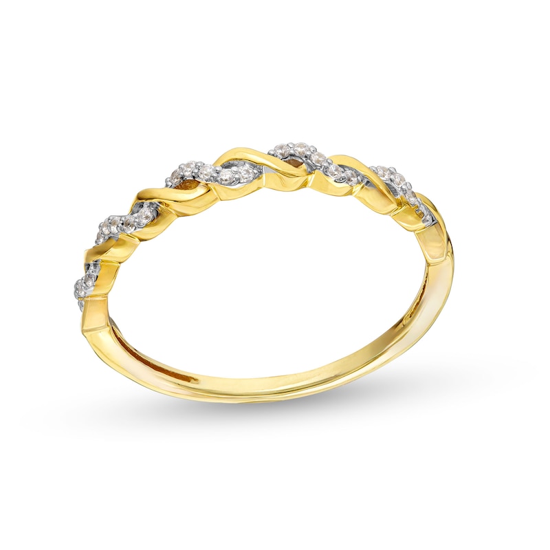 0.08 CT. T.W. Diamond Cascading Braid Band in 10K Gold|Peoples Jewellers
