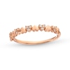 0.10 CT. T.W. Multi-Diamond Alternating Hearts Band in 10K Rose Gold