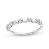 Thumbnail Image 1 of 0.10 CT. T.W. Multi-Diamond Alternating Hearts Band in 10K White Gold