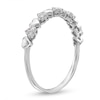 Thumbnail Image 3 of 0.10 CT. T.W. Multi-Diamond Alternating Hearts Band in 10K White Gold