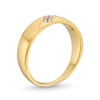 Men's 0.12 CT. T.W. Canadian Certified Diamond Three Stone Slant Band in 14K Gold (I/I1)