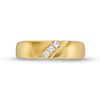 Men's 0.12 CT. T.W. Canadian Certified Diamond Three Stone Slant Band in 14K Gold (I/I1)