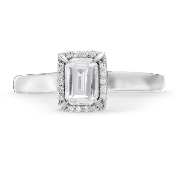 1.00 CT. T.W. Emerald-Cut Diamond Frame Engagement Ring in 14K White Gold (I/I1)