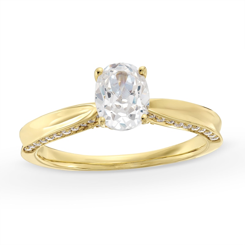 1.00 CT. T.W. Oval-Cut Diamond Frame Engagement Ring in 14K  Gold (I/I1)|Peoples Jewellers