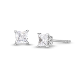 Trouvaille Collection 0.50 CT. T.W. DeBeers®-Graded Princess-Cut Diamond Solitaire Stud Earrings in 14K Gold (F/I1)