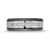 Men's 8.0mm Stainless Steel and Black Ion Plate Band with 0.15 CT. T.W. of Diamonds - Size 10