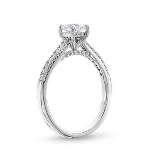 0.69 CT. T.W. Princess-Cut Diamond Engagement Ring in 14K White Gold