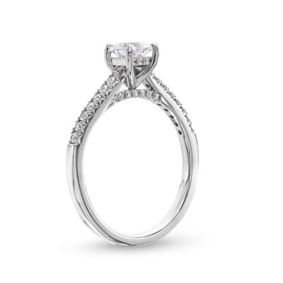 0.69 CT. T.W. Princess-Cut Diamond Engagement Ring in 14K White Gold