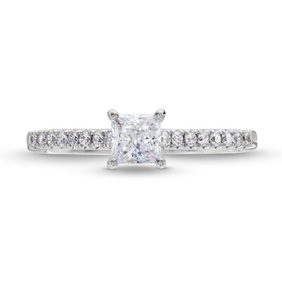 0.69 CT. T.W. Princess-Cut Diamond Engagement Ring in 14K White Gold