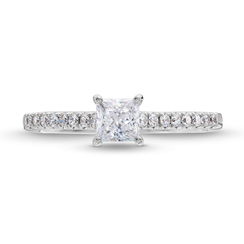 0.69 CT. T.W. Princess-Cut Diamond Engagement Ring in 14K White Gold