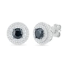 Thumbnail Image 0 of 1.00 CT. T.W. Black and White Diamond Double Frame Stud Earrings in 10K White Gold