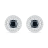 1.00 CT. T.W. Black and White Diamond Double Frame Stud Earrings in 10K White Gold