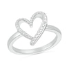 Thumbnail Image 0 of Diamond Accent Ribbon Heart Ring in Sterling Silver
