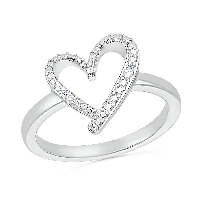 Diamond Accent Heart Ring in 10K Rose Gold
