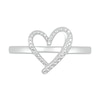 Thumbnail Image 2 of Diamond Accent Ribbon Heart Ring in Sterling Silver