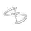 Thumbnail Image 2 of Diamond Accent Cross Bypass Open Shank Ring in Sterling Silver