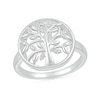 Thumbnail Image 0 of Diamond Accent Tree of Life Circle Ring in Sterling Silver