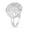 Diamond Accent Tree of Life Circle Ring in Sterling Silver