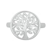 Diamond Accent Tree of Life Circle Ring in Sterling Silver