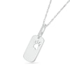 Thumbnail Image 1 of Diamond Accent Paw Print Cutout Dog Tag Pendant in Sterling Silver