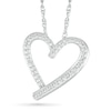 Thumbnail Image 0 of Diamond Accent Ribbon Heart Pendant in Sterling Silver