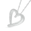 Thumbnail Image 1 of Diamond Accent Ribbon Heart Pendant in Sterling Silver