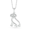 Thumbnail Image 0 of Diamond Accent Dog Outline Pendant in Sterling Silver