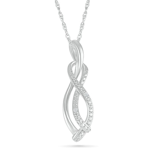 Diamond Accent Infinity Swirl Pendant in Sterling Silver