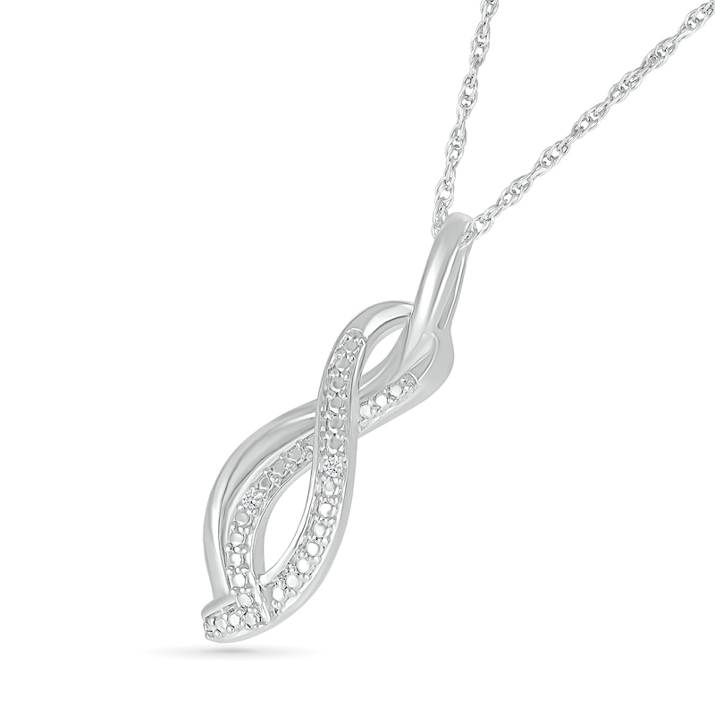 Diamond Accent Infinity Swirl Pendant in Sterling Silver|Peoples Jewellers