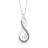 Thumbnail Image 0 of Black and White Diamond Accent Swirl Cradle Pendant in Sterling Silver